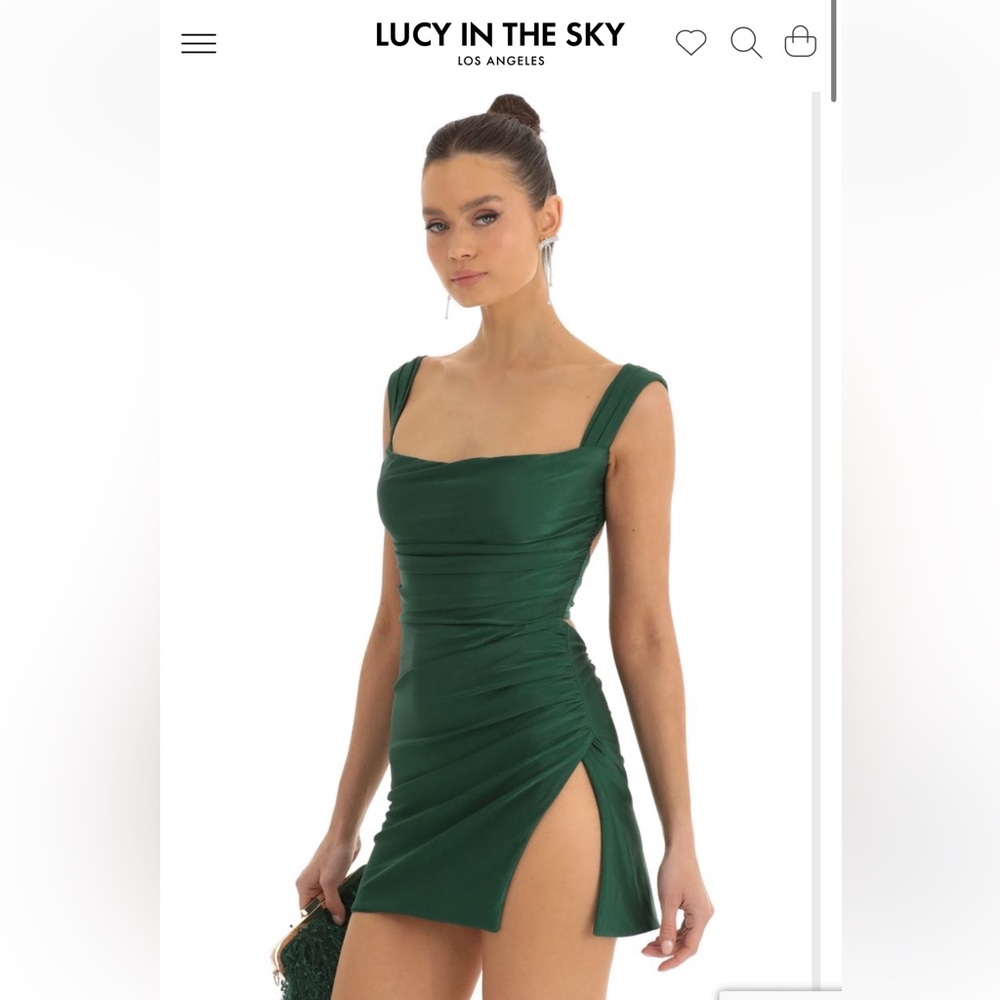 Lucy in the sky green open back tie dress